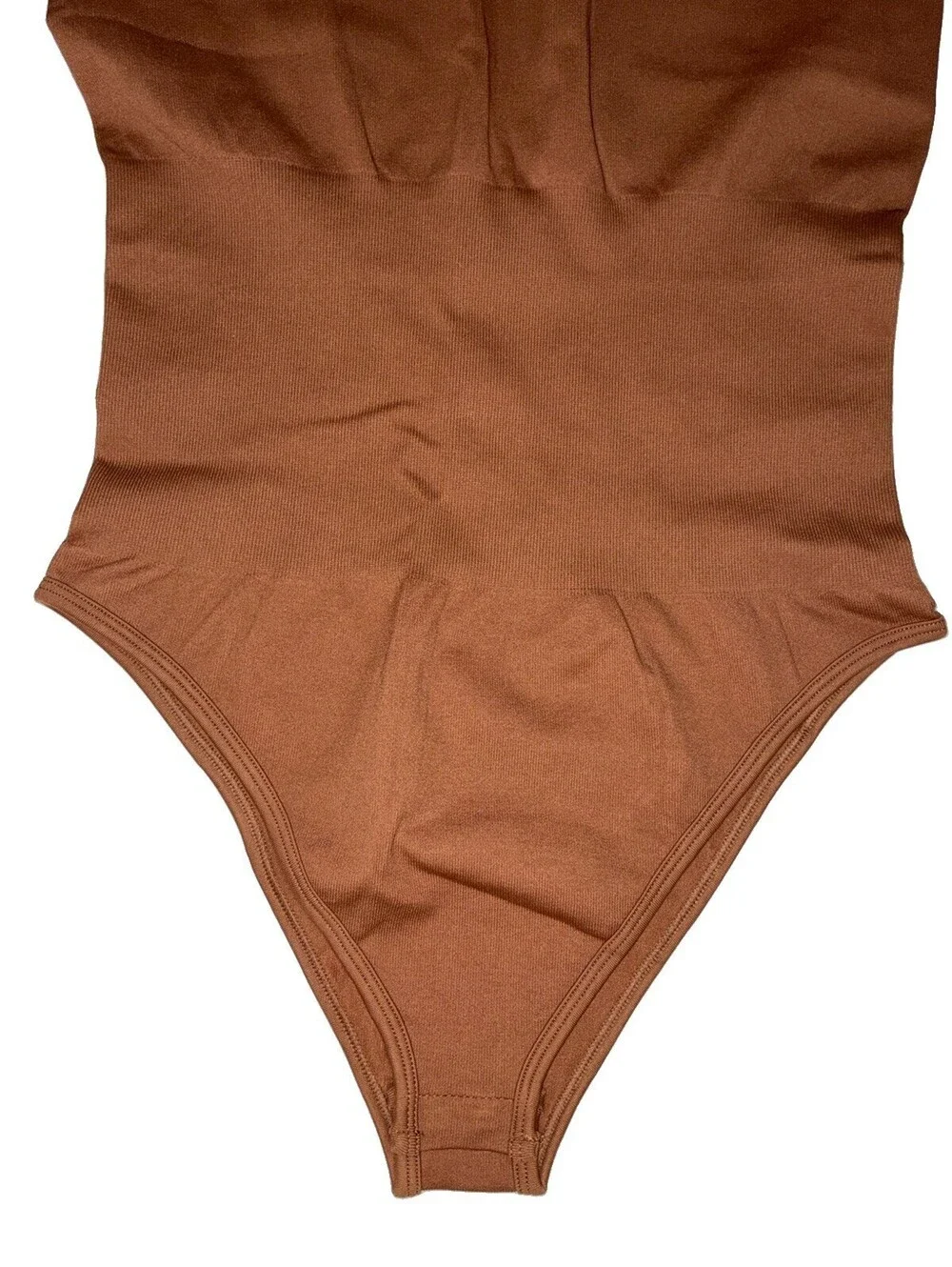 OQQ Brown Sleeveless Scoop Neck Seamless Bodysuit Size L
